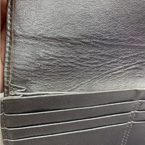 COACH Silver Purple Signature Nylon Wallet - Picture 9 of 12
